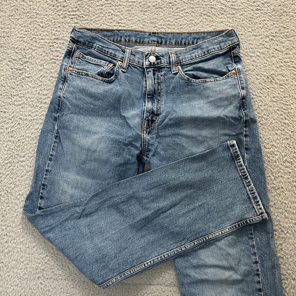 Levis Jeans Mens 34x30* Blue 514 Classic 5 Pocket Straight Fit Denim Work Cotton